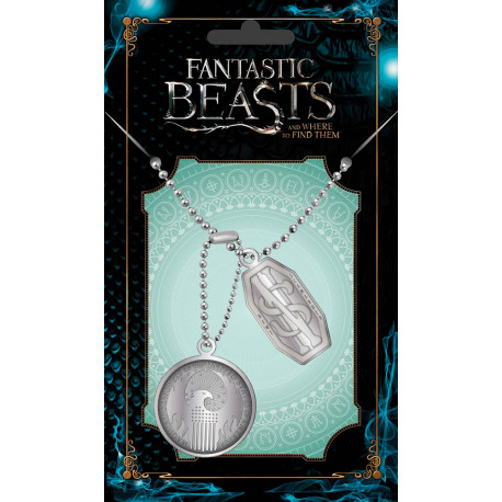 Animales fantásticos Chapas de Identificación con cadena Newt Scamander