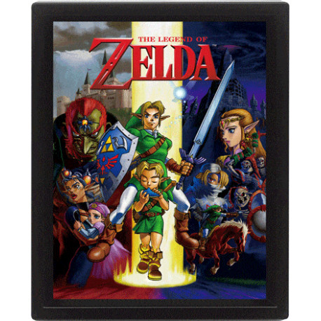 Legend of Zelda Framed 3D Effect Poster Ocarina Of Time 26 x 20 cm