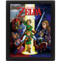 Póster Efecto 3D Enmarcado Ocarina Of Time 26 x 20 cm