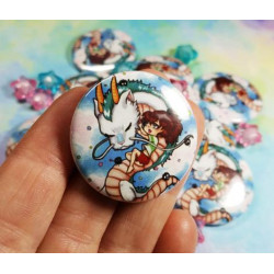 Chihiro and Haku cute fanart Pin Badge chapa
