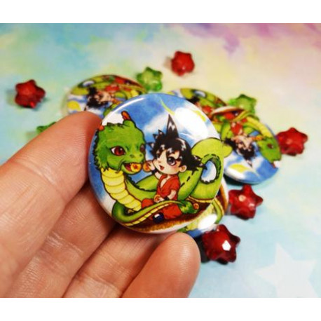 Goku and Shenlong cute fanart Pin Badge chapa