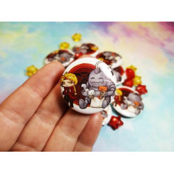 Cute Edward and Alphonse Pin Badge chapa