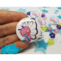 Pink Butterfree Pin Badge chapa