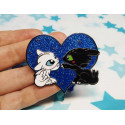 Fury Love Enamel pin blue Glitter azul A GRADE