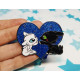 Fury Love Enamel pin blue Glitter azul B GRADE