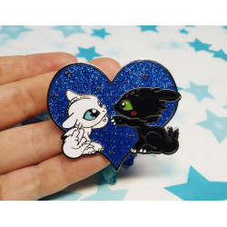 Fury Love Enamel pin blue Glitter azul B GRADE