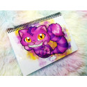 Cute Cheshire cat notebook cuaderno A5