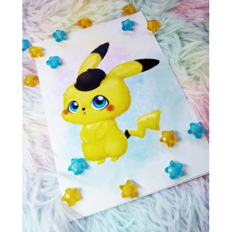 Baby Detective Pikachu A5 print impresión