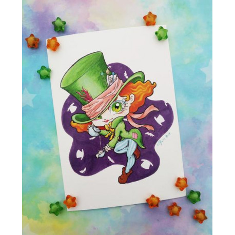 Print Sombrerero Mad Hatter lámina A4