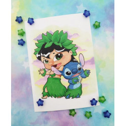 Print Lilo y Stitch lámina A5