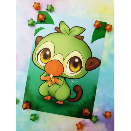 Print Grookey lámina A5