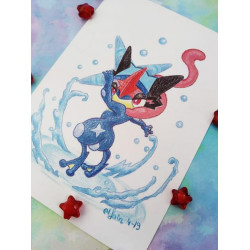 Print Greninja Ash lámina A4