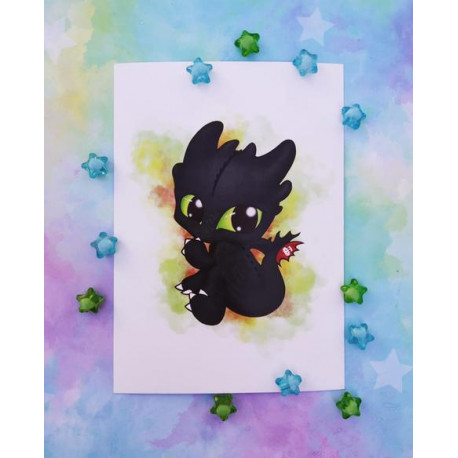 Print Desdentado Toothless lámina A4