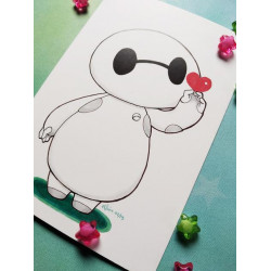 Print Baymax lámina A4