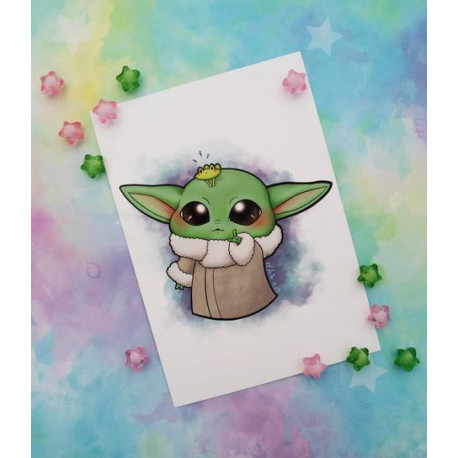 Print baby Yoda Lámina A4