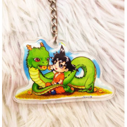 Cute Goku and Shenron Keychain LLavero