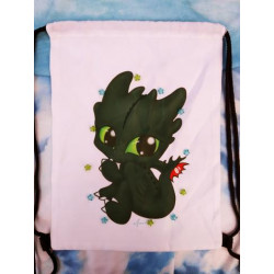 Mochila de tela canvas gymbag Toothless Desdentado