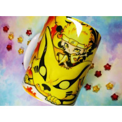 Cute Naruto and Kurama Six path mug taza