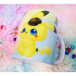 Detective Pikachu cute mug taza