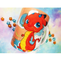 Cute Mushu mug taza
