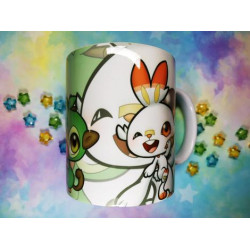 Cute Galar starters mug taza