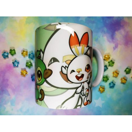 Cute Galar starters mug taza