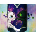 Cute Fury Love Toothless and LightFury mug taza
