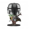 Star Wars The Mandalorian Super Sized POP! Vinyl Figura The Mandalorian holding The Child 25 cm