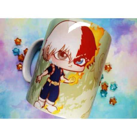 Cute Todoroki mug taza