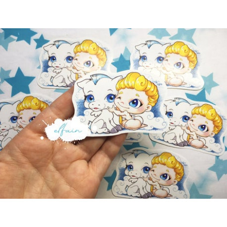 Pegatina papel sticker Hércules y Pegaso