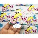 Pegatina papel sticker Alicia y Cheshire