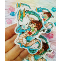 Cute Haku and Chihiro Pegatina Sticker