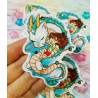 Cute Haku and Chihiro Pegatina Sticker