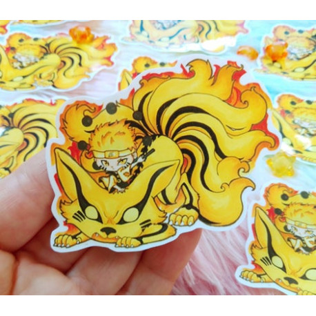 Cute Naruto and Kurama Six Path Pegatina Sticker