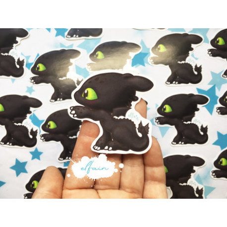 Pegatina papel Sticker Toothless Desdentado 2
