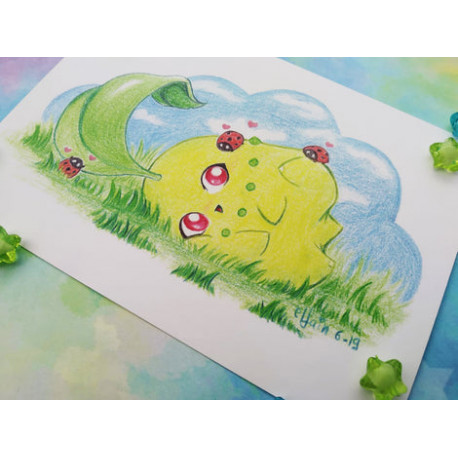 Postal Chikorita postcard