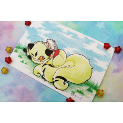 Postal Inuyasha y Kirara postcard