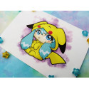 Postal Miku pika postcard