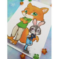 Postal Zootopia Zootropolis postcard