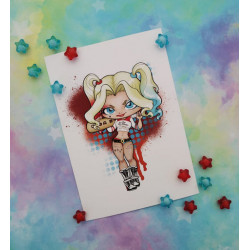 Postal Harley Q postcard